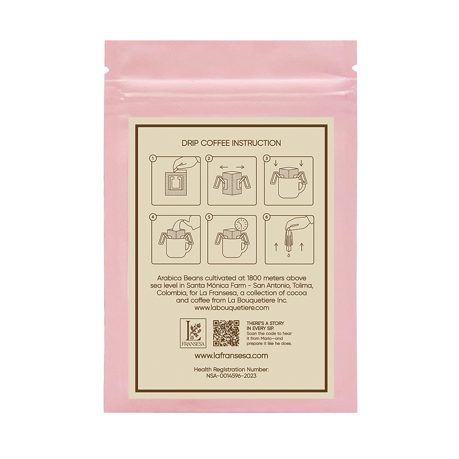 Single-Cup Pre-Filled Colombian Specialty Pour Over Coffee Bags – Caturra, 6 Bags, 10g Each, 100% Arabica, Medium Roast