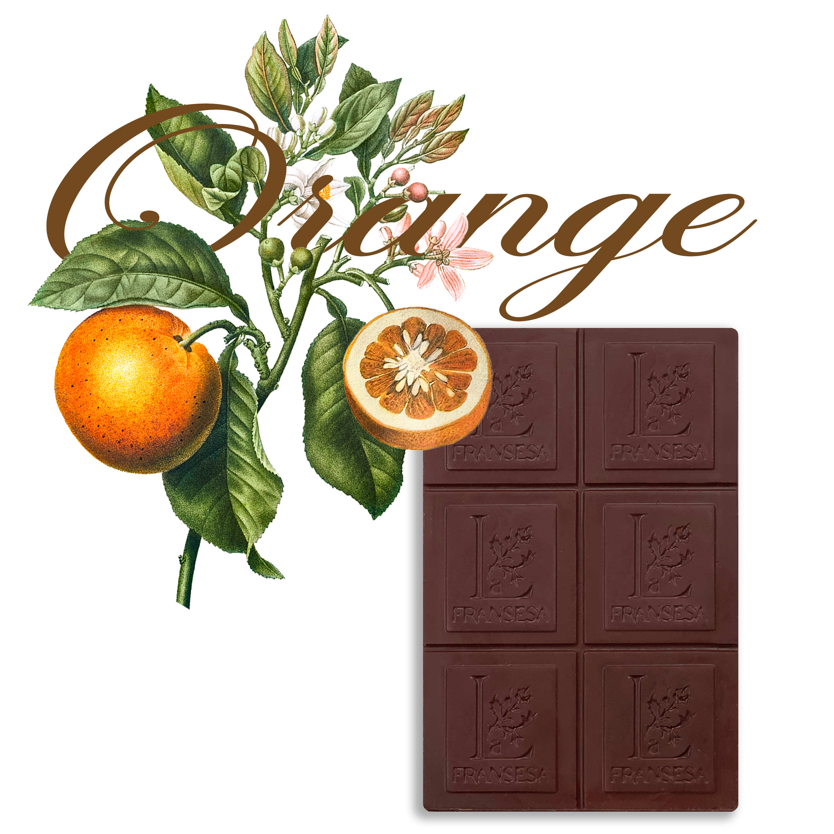 Orange - Bean to bar. Craft Chocolate. 70% cocoa