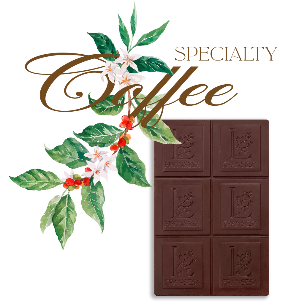 Chocolate with Specialty Coffee - Bean to bar. Craft Chocolate. 70% cocoa