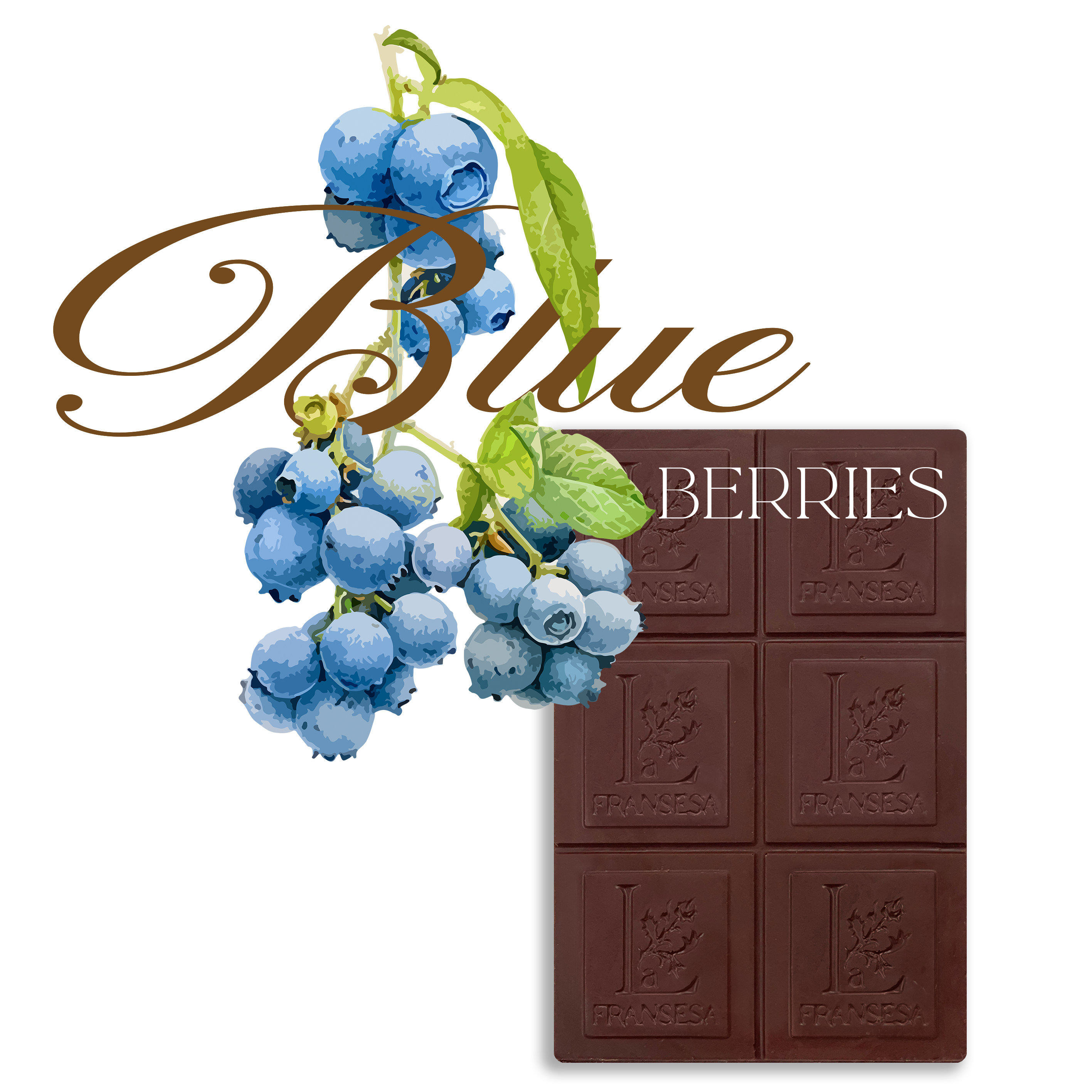 Blueberries - Bean to bar. Craft Chocolate. 70% cocoa