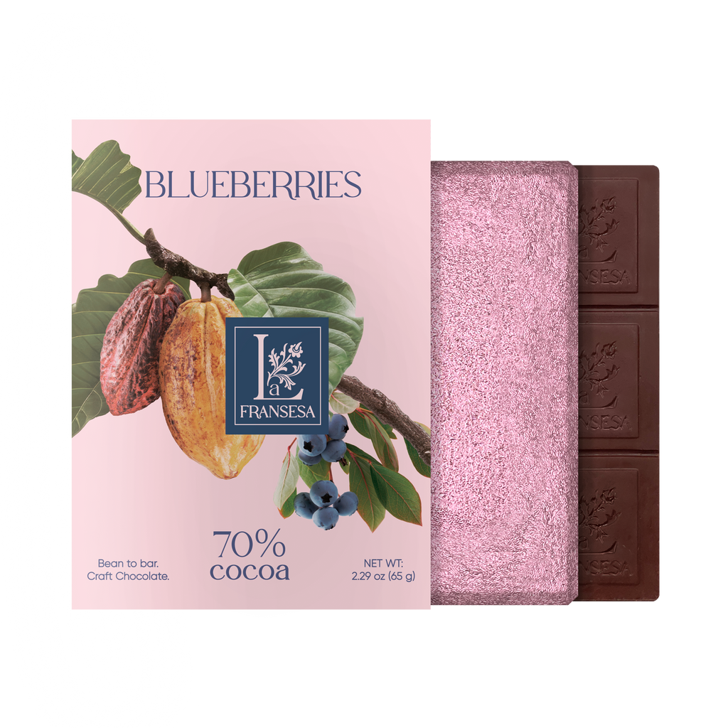 Blueberries - Bean to bar. Craft Chocolate. 70% cocoa