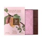 Chocolate with Specialty Coffee - Bean to bar. Craft Chocolate. 70% cocoa