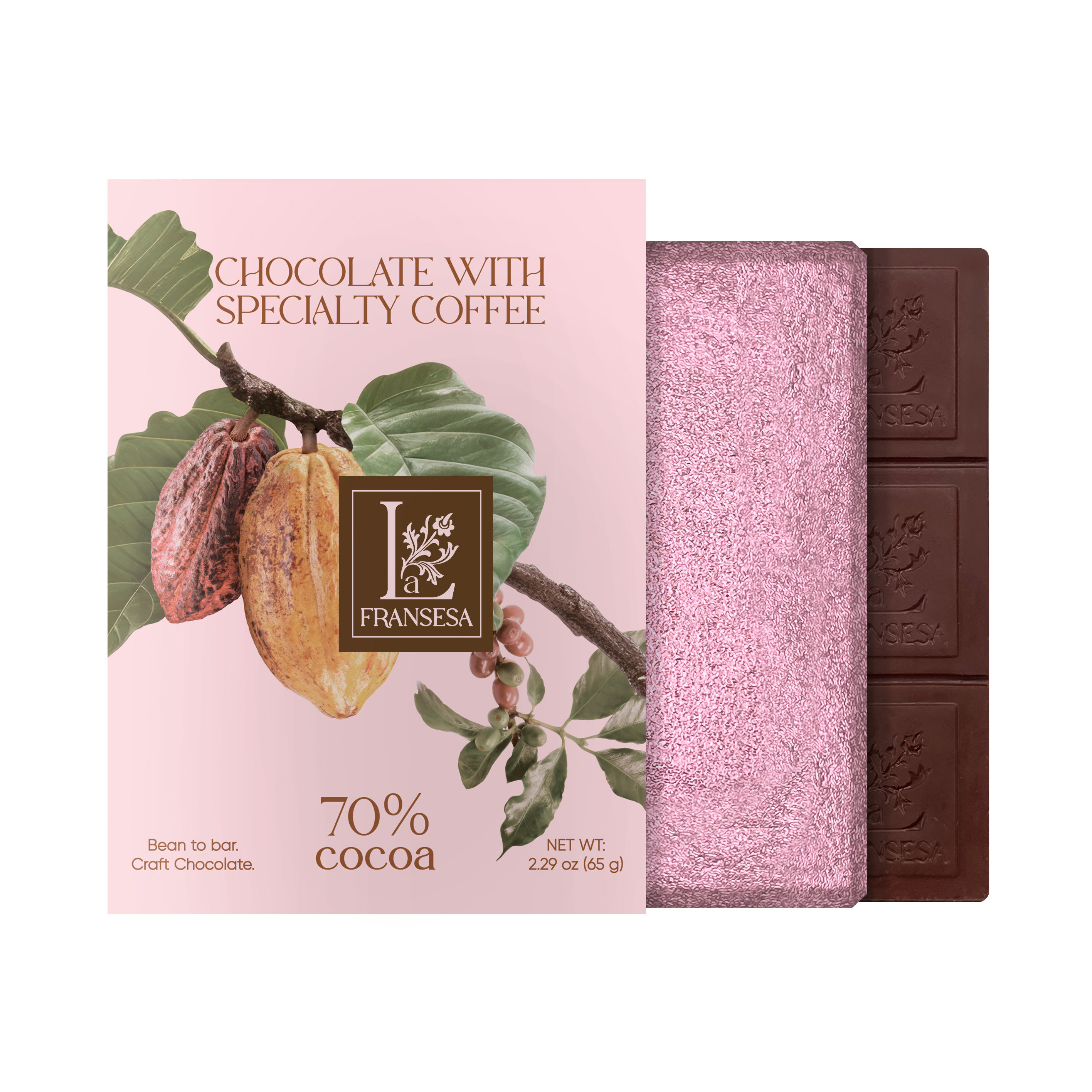 Chocolate with Specialty Coffee - Bean to bar. Craft Chocolate. 70