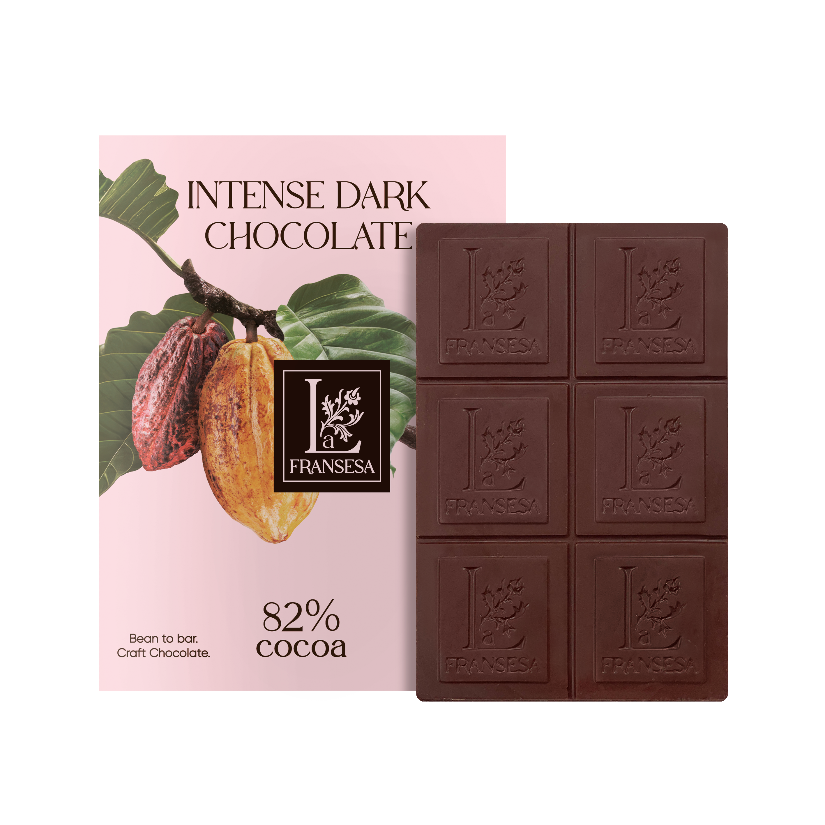Intense Dark Chocolate - Bean to bar. Craft Chocolate. 82% cocoa