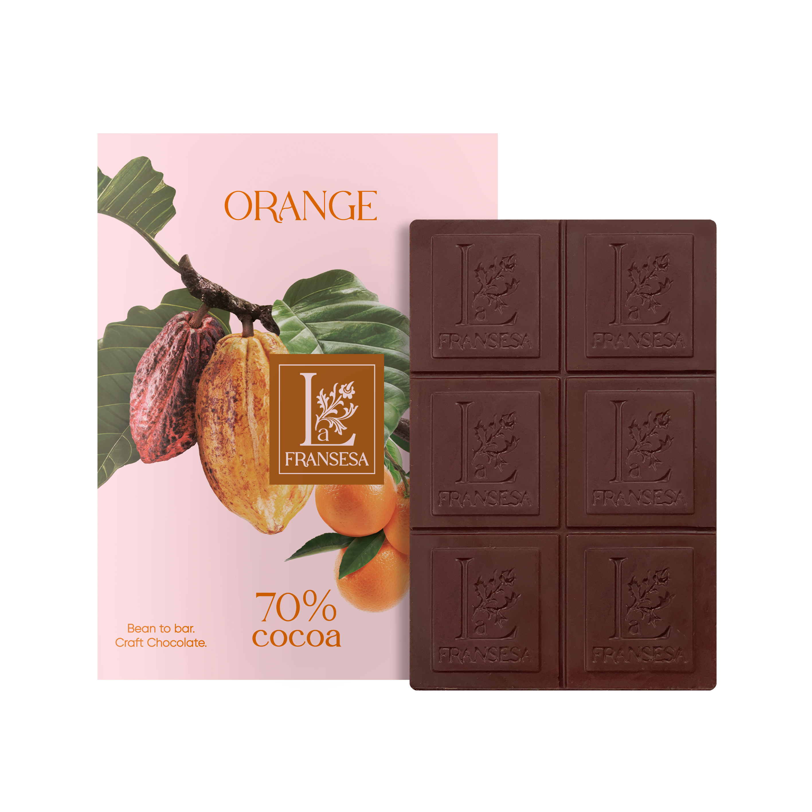 Orange - Bean to bar. Craft Chocolate. 70% cocoa
