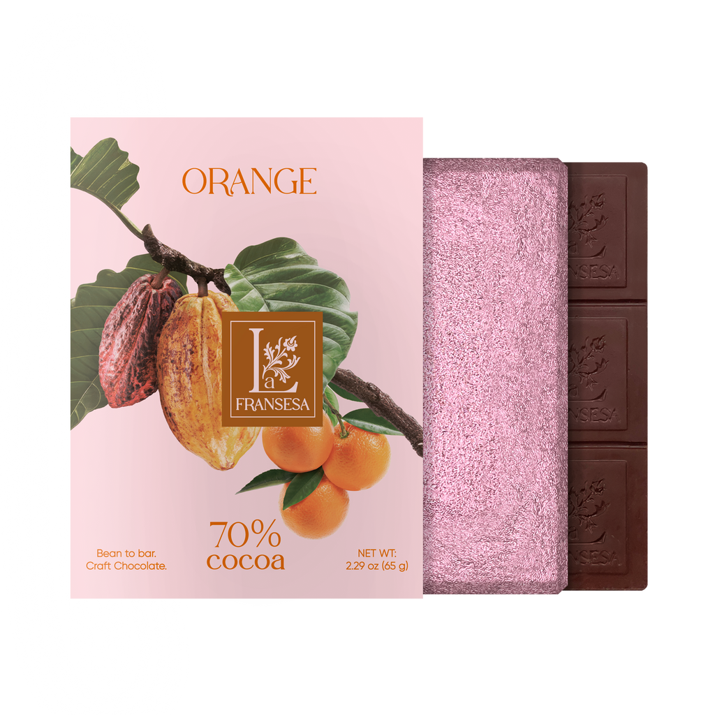 Orange - Bean to bar. Craft Chocolate. 70% cocoa