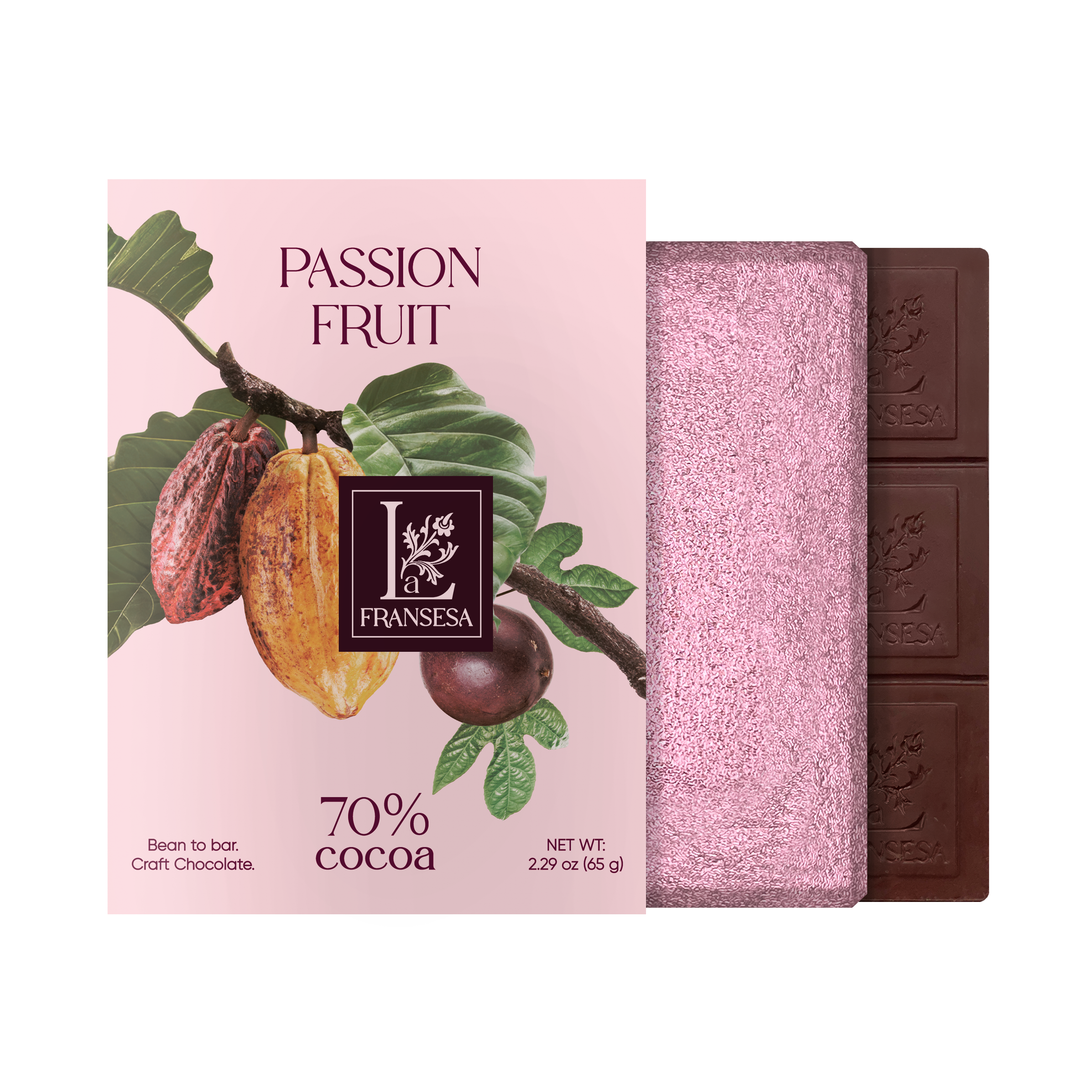 Passion Fruit - Bean to bar. Craft Chocolate. 70% cocoa