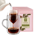Single-Cup Pre-Filled Colombian Specialty Pour Over Coffee Bags – Geisha, 6 Bags, 10g Each, 100% Arabica, Medium Roast