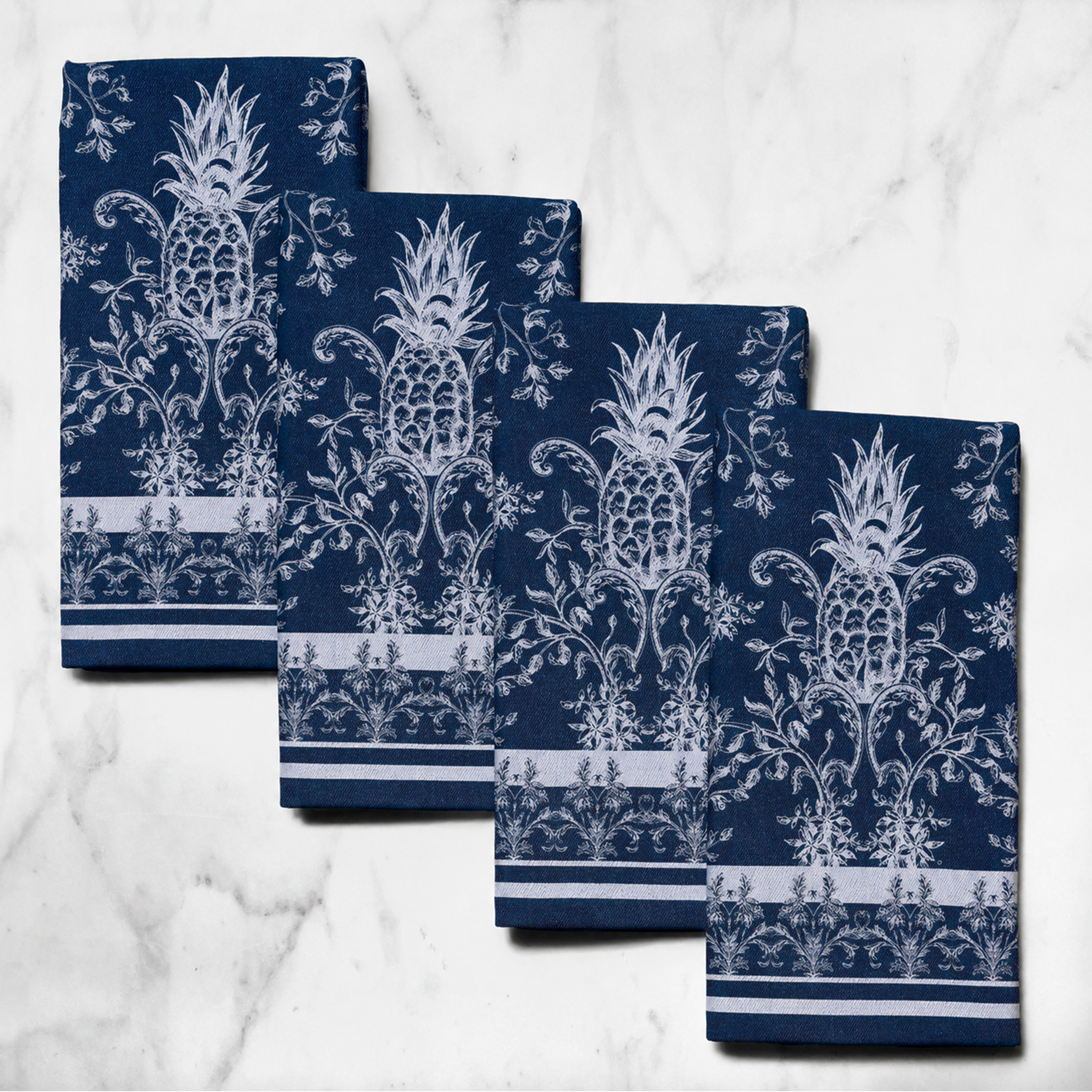 Denim Indigo Cotton Napkins / Placemats – 100% Colombian Cotton, Hand Block Printed